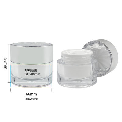 Sızıntı geçirmez Elmas Akrilik Kozmetik Kavanoz Cilt Bakım Kremi Küçük 30g/50g Kap