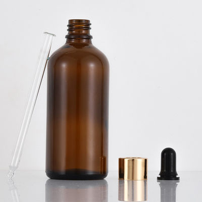 100ml Şeffaf Cam Temel Şişe Yuvarlak Damla Kapak Kozmetik Paket ücretsiz numune ile