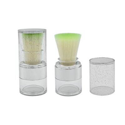 Sürdürülebilir Özel Logo Tozu Uygulaması için 15g Twist Open Clear Loose Powder Case