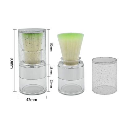 Sürdürülebilir Özel Logo Tozu Uygulaması için 15g Twist Open Clear Loose Powder Case