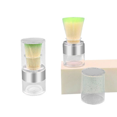 Sürdürülebilir Özel Logo Tozu Uygulaması için 15g Twist Open Clear Loose Powder Case